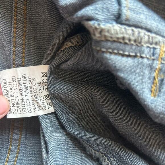 Vetinee Womens Jean Jacket Cropped Denim Jacket Stretchy 3/4 Puff Sleeve Pockets - Picture 5 of 12